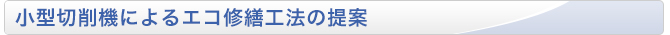 小型切削機によるエコ修繕工法の提案